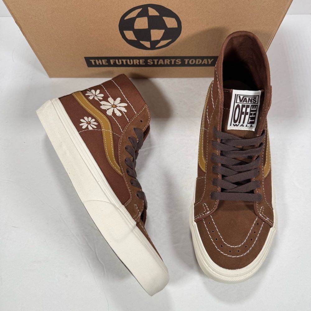 Vans Sk8-Hi 38 Decon VR3 Sf Painted Floral Brown Sneakers Women Size 8